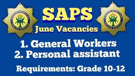 SAPS Vacancies Requirements Grade 10 – 12 - All Learnerships