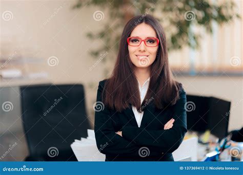 Portrait of a Female CEO in Office Workplace Stock Photo - Image of eyeglasses, clever: 137369412