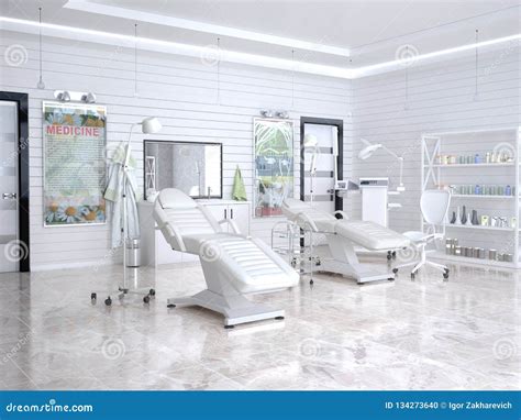 Room with Equipment in the Clinic of Dermatology and Cosmetology Stock Illustration ...