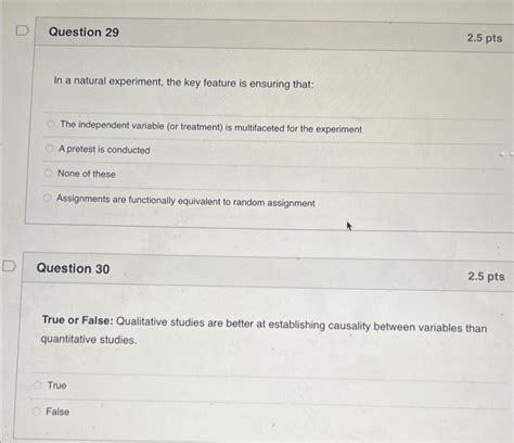 Solved In a natural experiment, the key feature is ensuring | Chegg.com