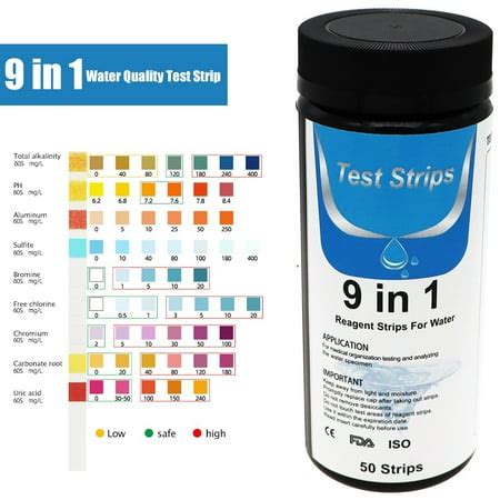 AIHOME Drinking Water Test Strips 9-in-1 Pool Testing Strips for Aquarium Swimming Pool ...