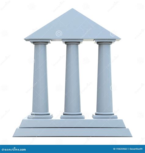 Ancient Building with 3 Columns Stock Illustration - Illustration of ...