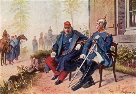 The meeting of Napoleon III and Bismarck after Napoleon's capture at ...