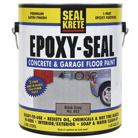 Rust-Oleum Seal-Krete Epoxy-Seal Concrete & Garage Floor Paint, 922 Slate Gray, 1 Gallon ...