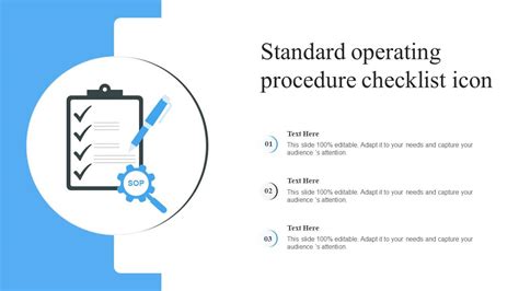 Standard Operating Procedure Checklist Icon PPT Sample