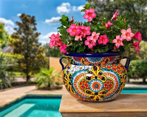 Mexican Talavera Pottery Extra Large Ceramic Flower Pot – Enchanted Talavera