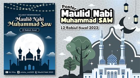 Cara Membuat Poster Maulid Nabi Muhammad SAW di Canva || 12 Rabiul Awal ...