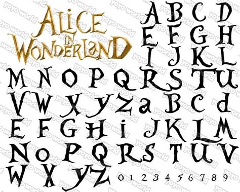 Alice in Wonderland Font Alice in Wonderland Svg Alice Font - Etsy