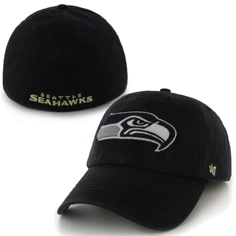 Mens Seattle Seahawks '47 Brand Black Franchise Fitted Hat