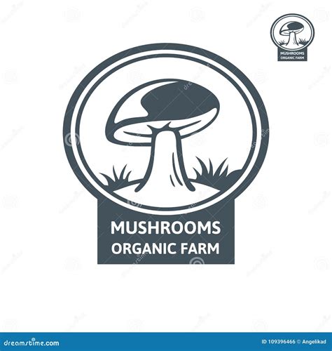 Porcini Mushroom Organic Logo. Emblem Design Mushroom Farm Stock Vector - Illustration of emblem ...