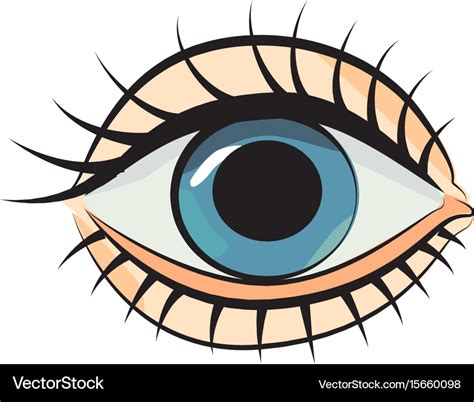 Cartoon image of eye Royalty Free Vector Image