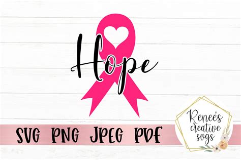 Hope Breast Cancer Ribbon Graphic by ReneesCreativeSVGs · Creative Fabrica