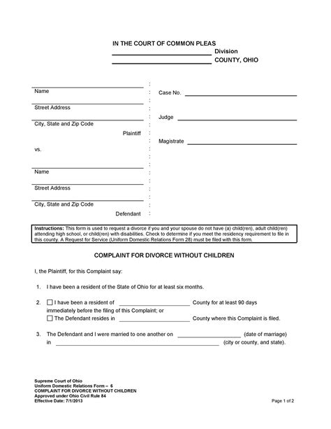 40 Free Divorce Papers (Printable) ᐅ TemplateLab