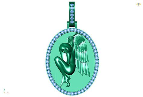 Lady Angel pendant 3D model 3D printable | CGTrader