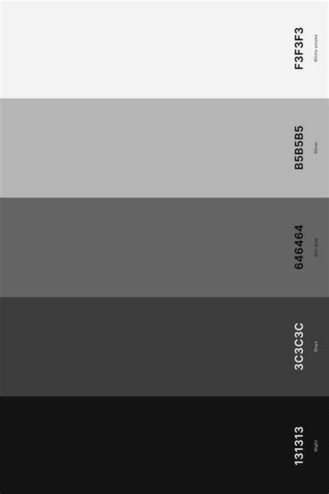 25+ Best Black Color Palettes with Names and Hex Codes in 2024 | Black color palette, Silver ...