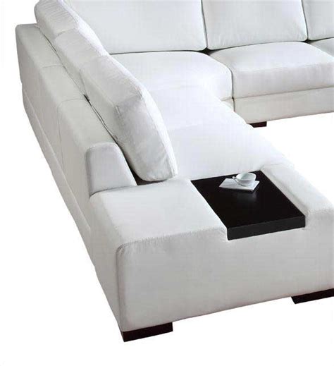 T35 White Leather Sectional Sofa | Leather Sectionals