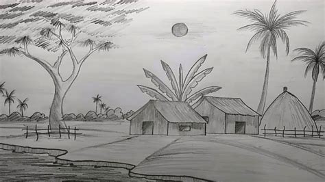 Simple Scenery Drawing Pencil Sketch - img-klutz