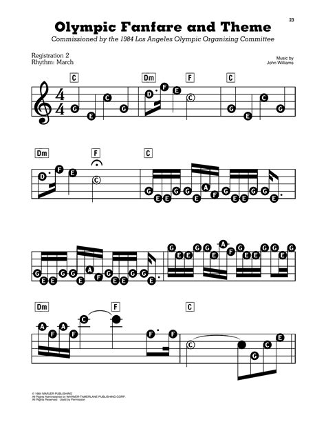 Olympic Fanfare And Theme by John Williams Sheet Music for E-Z Play ...