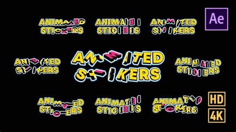 Animated Text Stickers, Titles ft. 3d text effect & bounce - Envato Elements