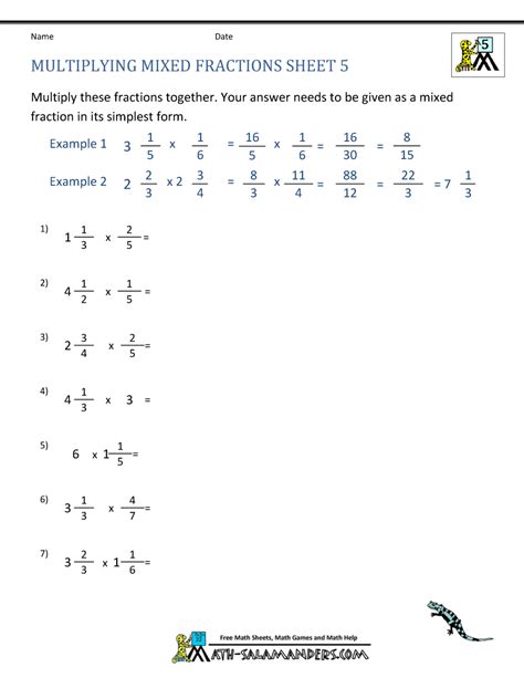 Multiplying Mixed Fractions