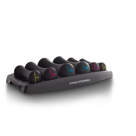 ProForm Neoprene Dumbbell Set with Rack - 32 lbs. Total Weight - 3 lb ...