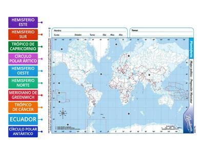 Continentes y oceanos paralelos y meridianos - Recursos didácticos