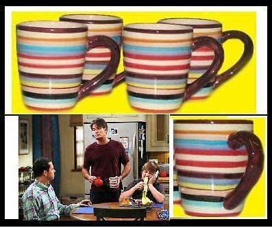 TWO AND A HALF MEN Charlie Sheen cups MUGS COFFEE SET 4 | eBay