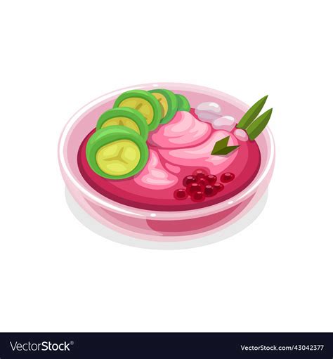 Es pisang ijo green banana ice indonesia dessert Vector Image