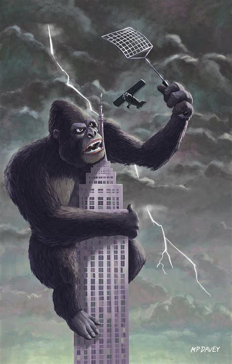 King Kong Plane Swatter Painting by Martin Davey