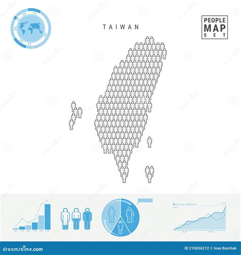 Taiwan People Icon Map. Stylized Vector Silhouette of Taiwan. Population Growth and Aging ...