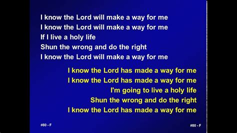 080 - I know the Lord will make a way for me - M - YouTube