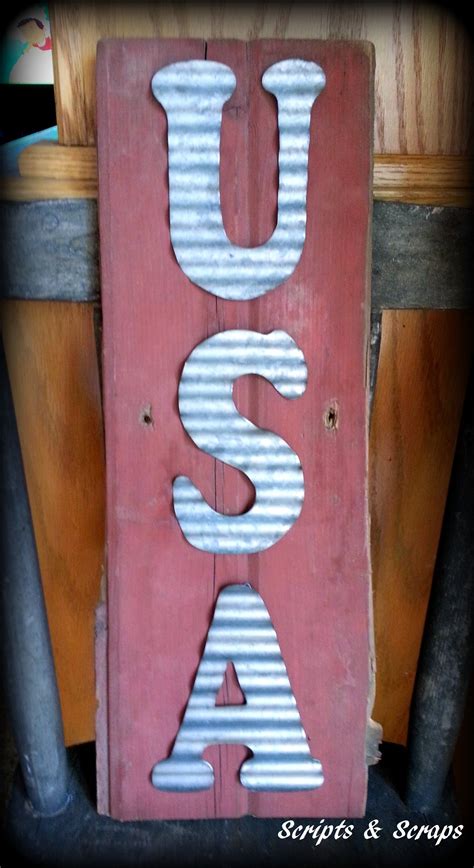 barn wood with corrugated metal letters Americana | Sheet metal crafts, Metal walls diy, Barn ...
