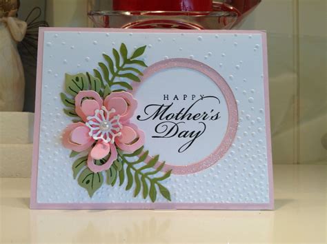 Happy Mothers Day card using Stampin Up Botanical Blooms framelits . Created by Irene Sims ...