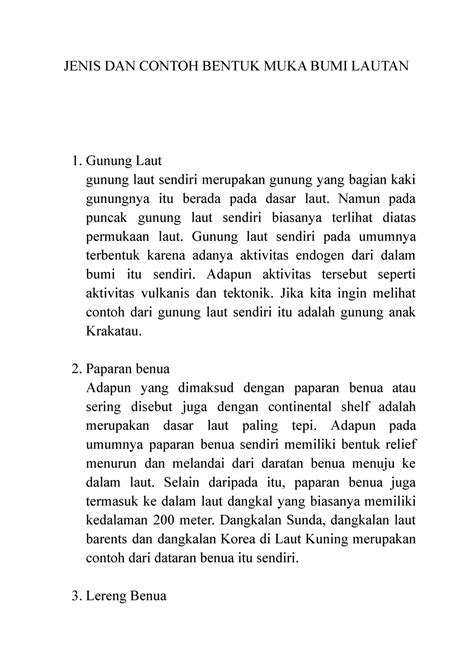 Jenis DAN Contoh Bentuk MUKA BUMI Lautan - JENIS DAN CONTOH BENTUK MUKA BUMI LAUTAN Gunung Laut ...