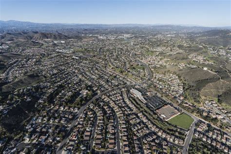 Newbury Park and Thousand Oaks California Aerial Stock Image - Image of hill, oaks: 114576489