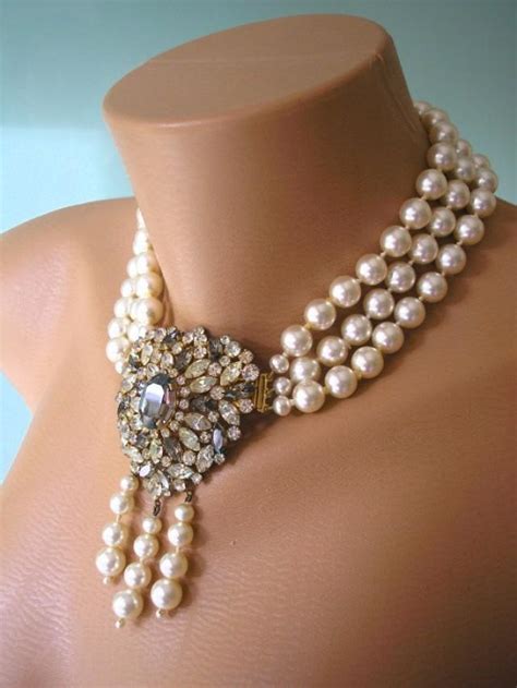 GREAT GATSBY Jewelry, Statement Necklace, Art Deco Jewelry, Pearl ...