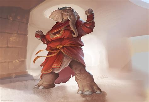 [ART] Bi'lo - Loxodon Monk (Commission) : DungeonsAndDragons