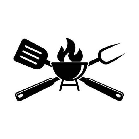 BBQ Grilling Grill Fork Spatula Barbecue Cooking 1 Vector - Etsy ...