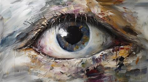 Oil painting. Conceptual abstract picture of the eye. Oil painting in ...