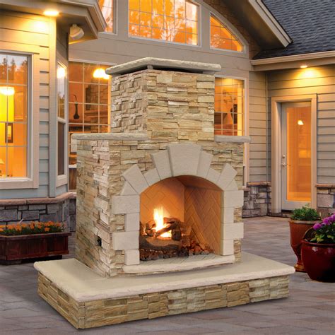 CalFlame Natural Stone Propane / Gas Outdoor Fireplace | eBay