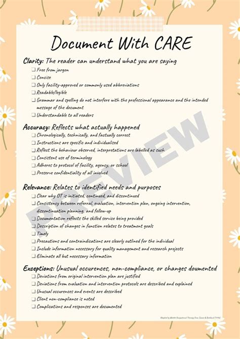 Documentation Cheat Sheet occupational Therapy Allied - Etsy Australia