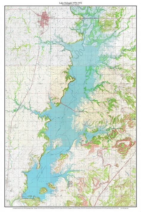 Lake Oologah 1970-1972 - Custom USGS Old Topo Map - Oklahoma - OLD MAPS