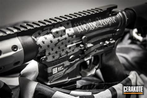 We The People/Distressed American Flag themed AR-15 by PAUL TEVES | Cerakote