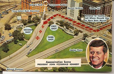 Dallas Postcard: Map of JFK's 1963 Assassination | For the 5… | Flickr