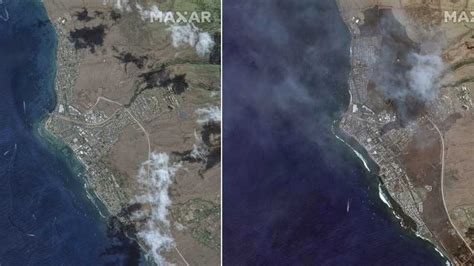 Maui before and after wildfires