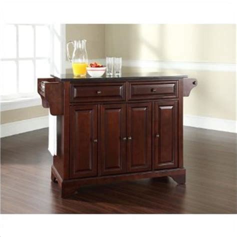 LaFayette Solid Black Granite Top Kitchen Island in Vintage Mahogany Finish - Walmart.com