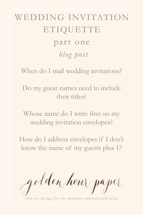 Wedding invitation etiquette | part 1