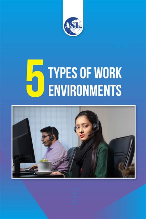 5 TYPES OF WORK ENVIRONMENTS | Types of work, Work environment, Environment