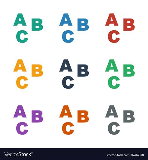 Abc icon white background Royalty Free Vector Image