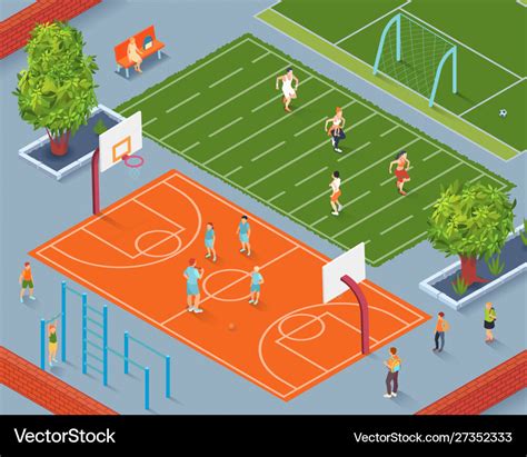 School sports ground Royalty Free Vector Image